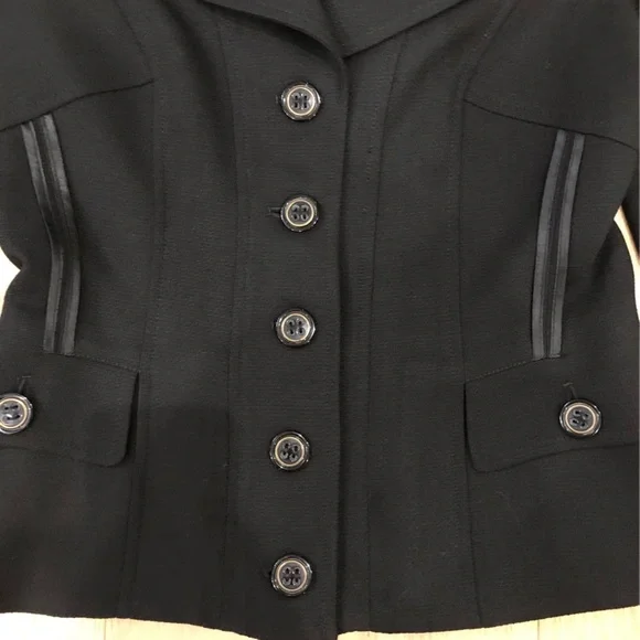 D&G Black Notched Collar Fitted Button Up Blazer SZ 42 4 6 - Picture 5 of 17